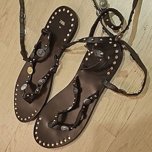 Zara Black Studded Sandals
